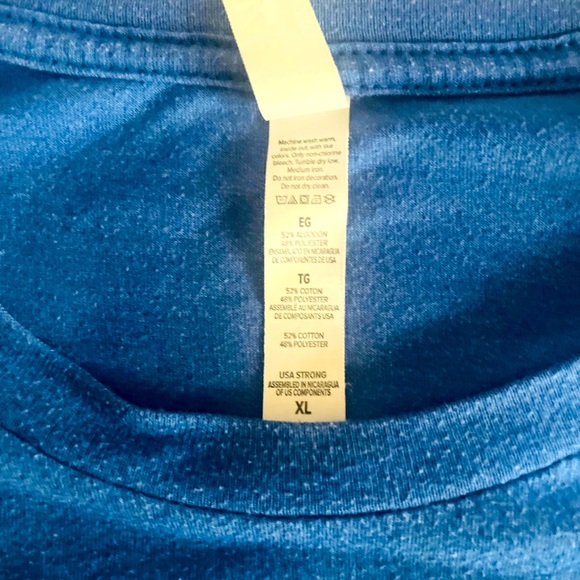 XL Blue Canvas Pepperoni Pizza Slice T-shirt - Picture 3 of 3